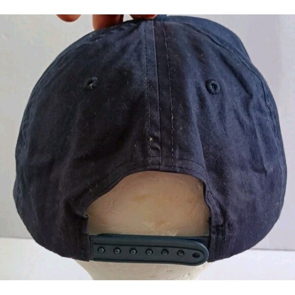 Brixton Supply Company Snapback Baseball Cap Hat Navy Blue Red Graphic Logo Dad - Picture 2 of 7